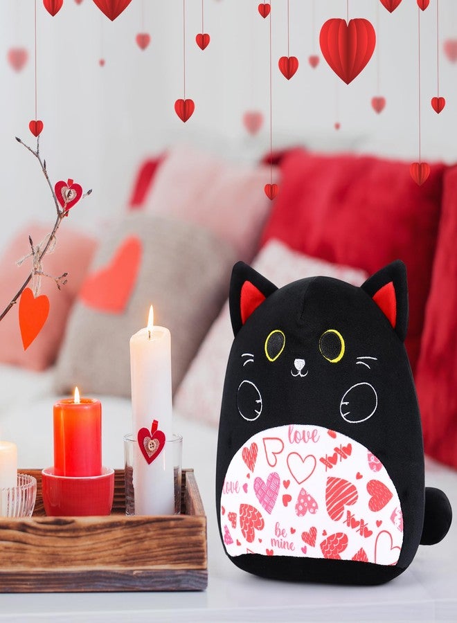 refavor Valentines Cat Stuffed Animal - 8 Inch Black Cat Plush Cute Stuffed Animals Gift, Plush Pillow Valentines Stuffed Animals for Kids Friends Lover - Image 5